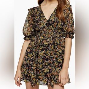 Topshop Shirred Waist Minidress